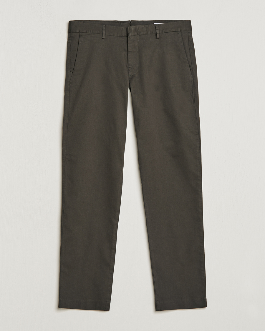 Hombres | Pantalones | NN07 | Theo Regular Fit Stretch Chinos Dark Army