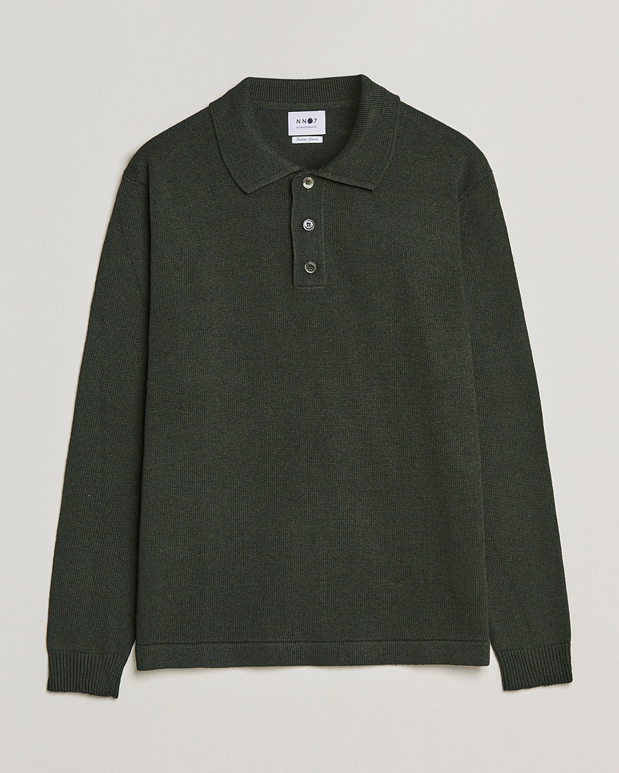 Hombres | Jerséis y prendas de punto | NN07 | Vito Knitted Polo Dark Green