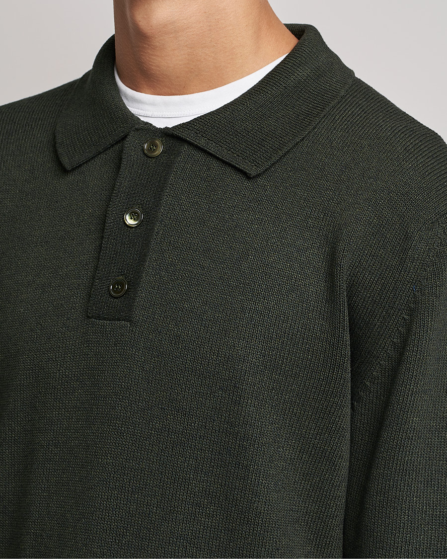 Hombres | Jerséis y prendas de punto | NN07 | Vito Knitted Polo Dark Green