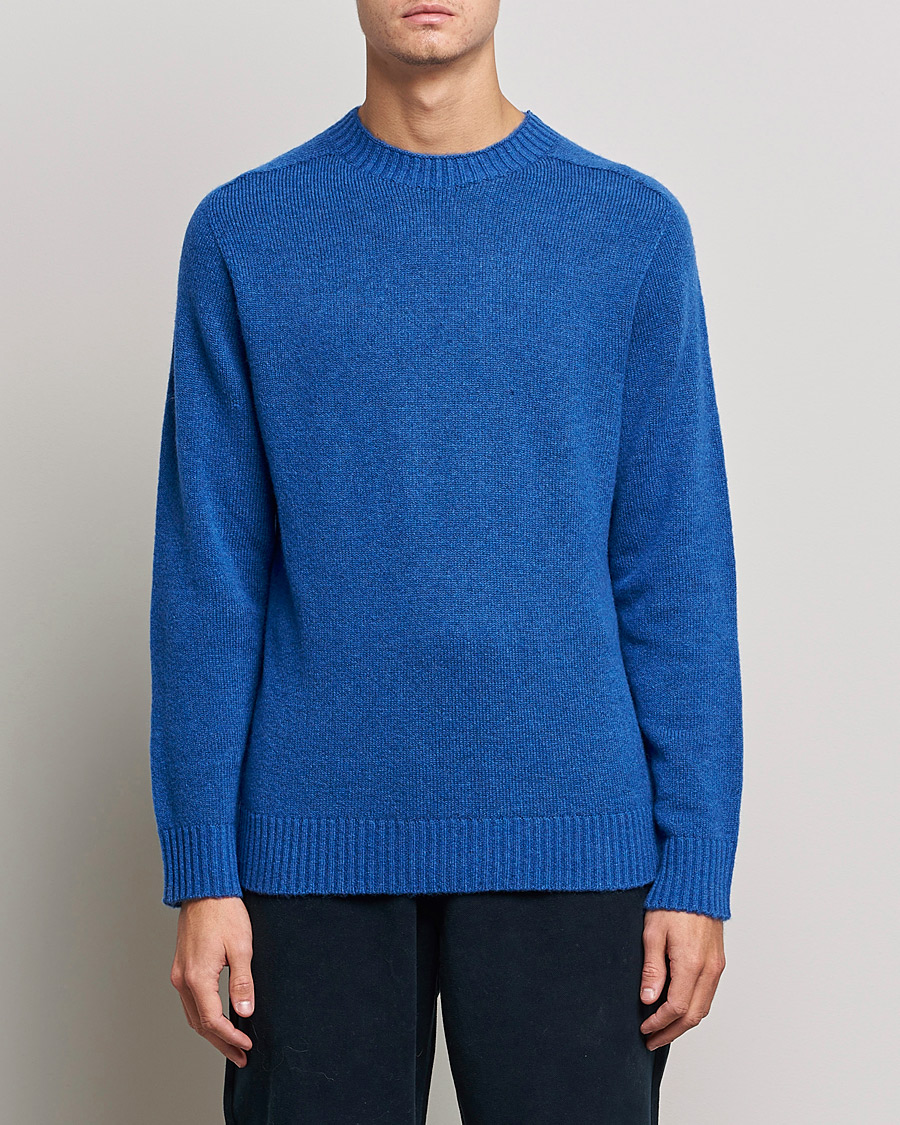 Hombres | Jerséis y prendas de punto | NN07 | Nathan Brushed Wool Knitted Sweater Cobolt Blue