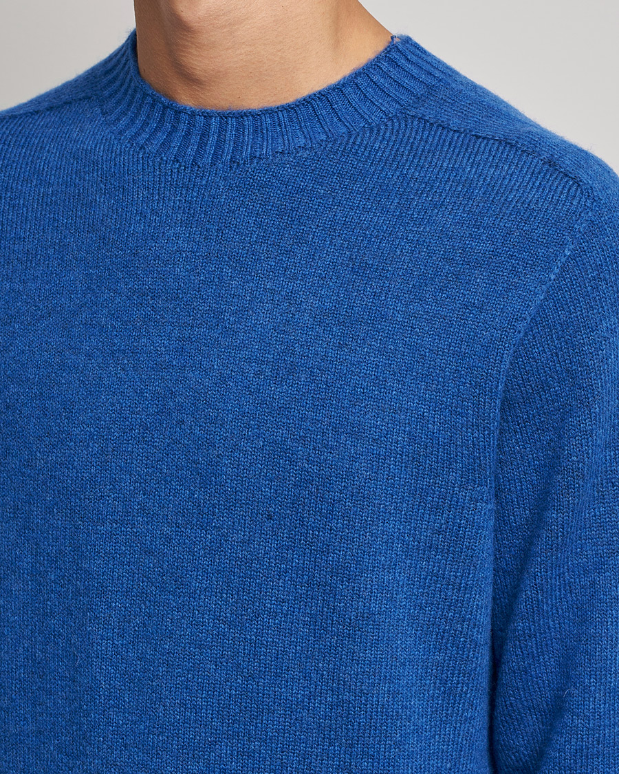 Hombres | Jerséis y prendas de punto | NN07 | Nathan Brushed Wool Knitted Sweater Cobolt Blue