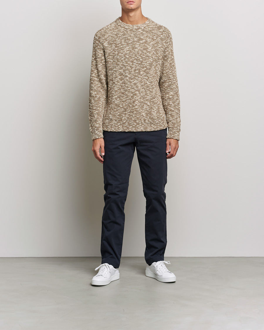 Hombres | Jerséis y prendas de punto | NN07 | Jesse Cotton Knitted Sweater Pyramid Melange