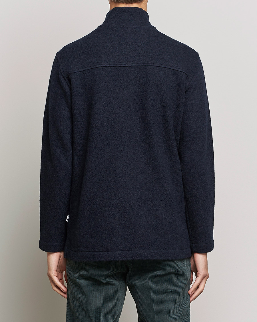 Hombres | Jerséis y prendas de punto | NN07 | Anders Boiled Wool Half Zip Navy