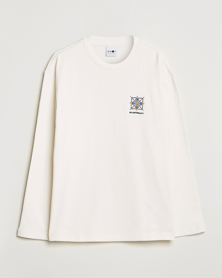 Hombres | Camisetas | NN07 | Alan Heavy Logo Long Sleeve T-Shirt Off White