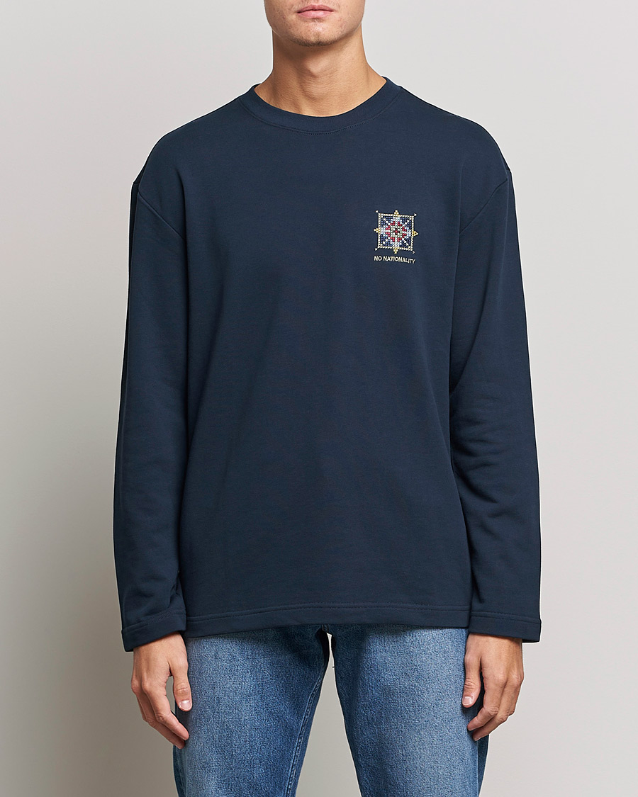 Hombres | Camisetas | NN07 | Alan Heavy Logo Long Sleeve T-Shirt Navy