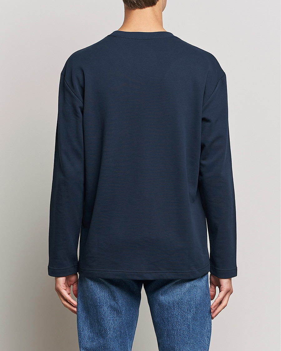 Hombres | Camisetas | NN07 | Alan Heavy Logo Long Sleeve T-Shirt Navy