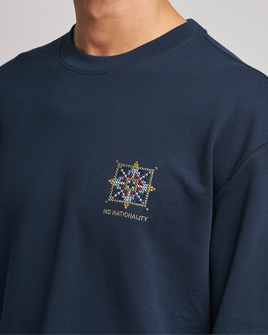 Hombres | Camisetas | NN07 | Alan Heavy Logo Long Sleeve T-Shirt Navy