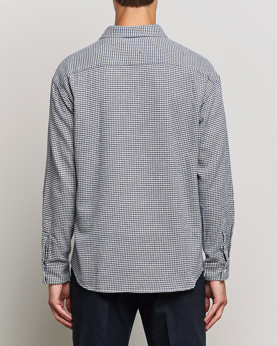 Hombres | Camisas | NN07 | Deon Houndstooth Shirt Blue/White