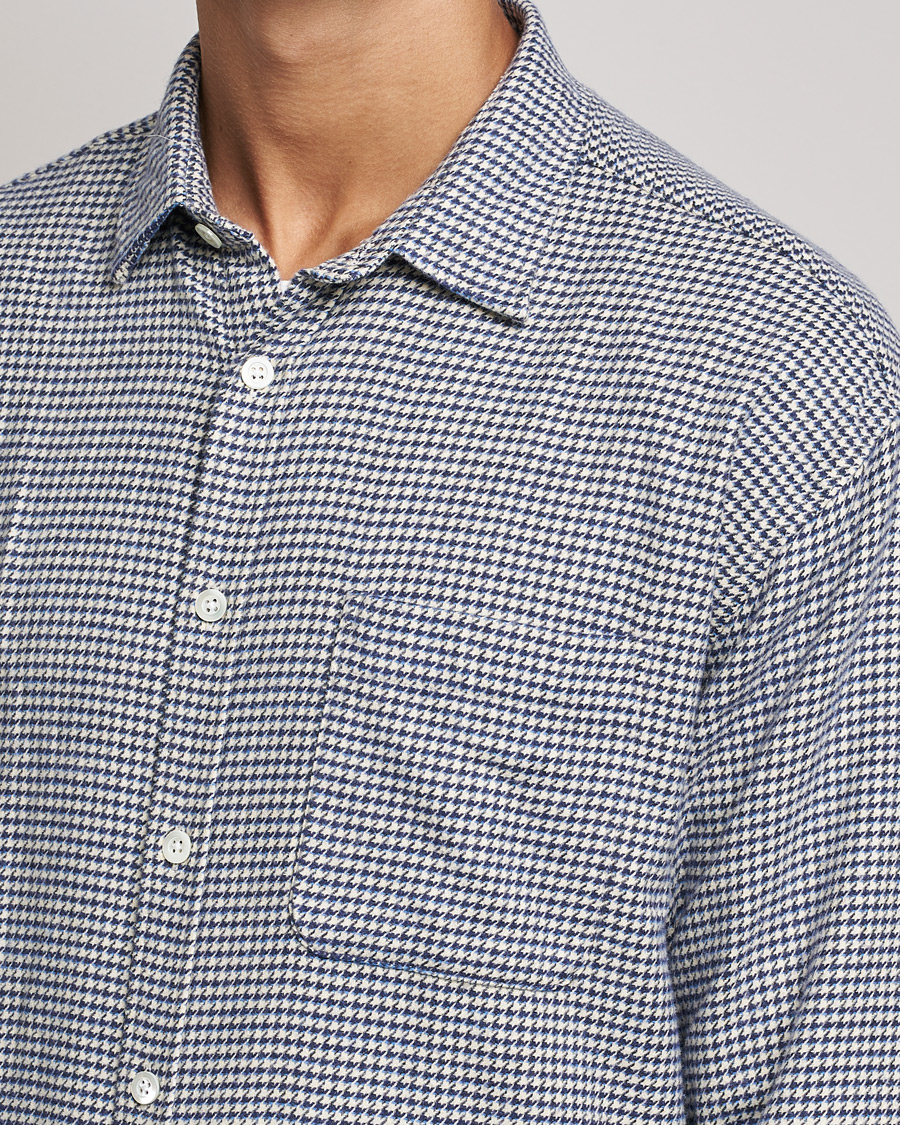 Hombres | Camisas | NN07 | Deon Houndstooth Shirt Blue/White