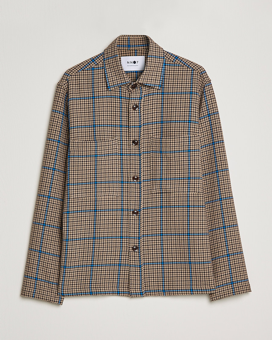 Hombres | Camisas | NN07 | Frode Checked Overshirt Brown/Cobolt Blue
