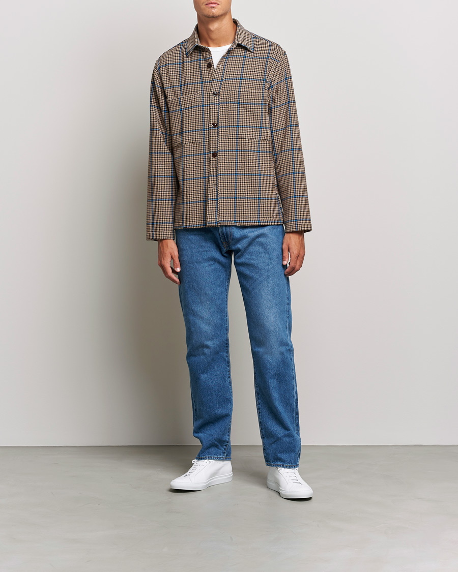 Hombres | Camisas | NN07 | Frode Checked Overshirt Brown/Cobolt Blue