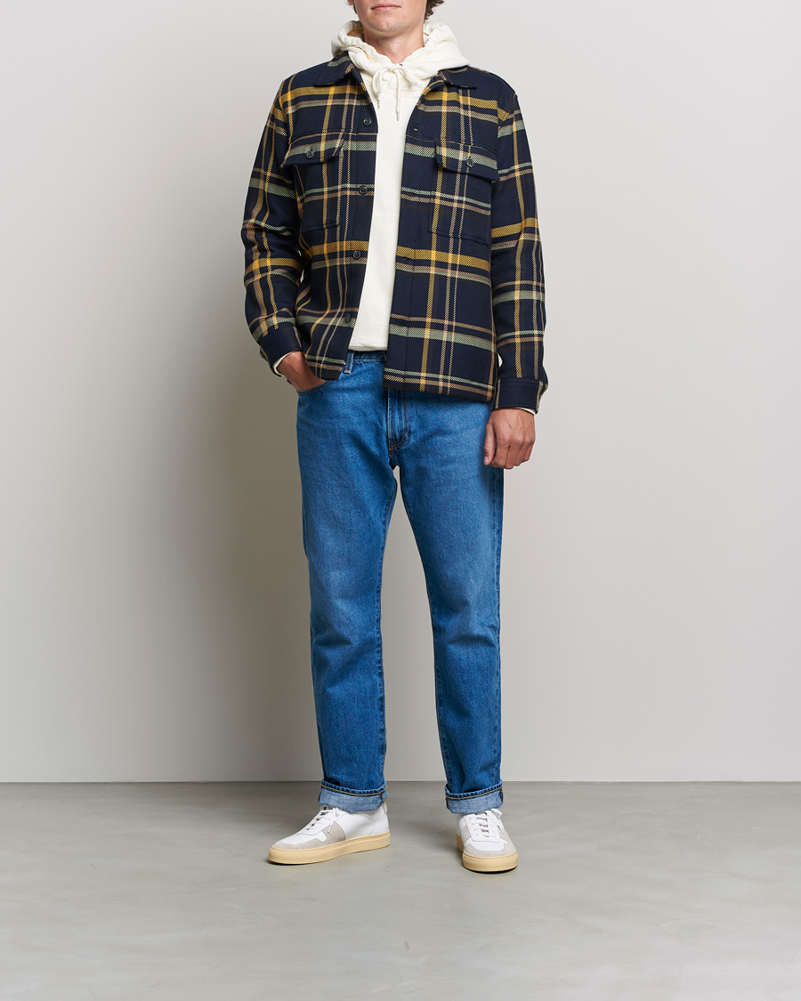 Hombres | Camisas | NN07 | Wilas Checked Overshirt Navy/Yellow