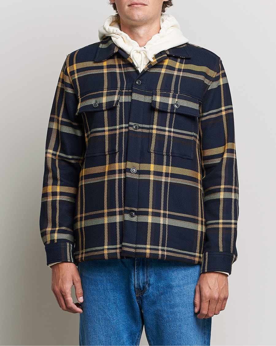 Hombres | Camisas | NN07 | Wilas Checked Overshirt Navy/Yellow