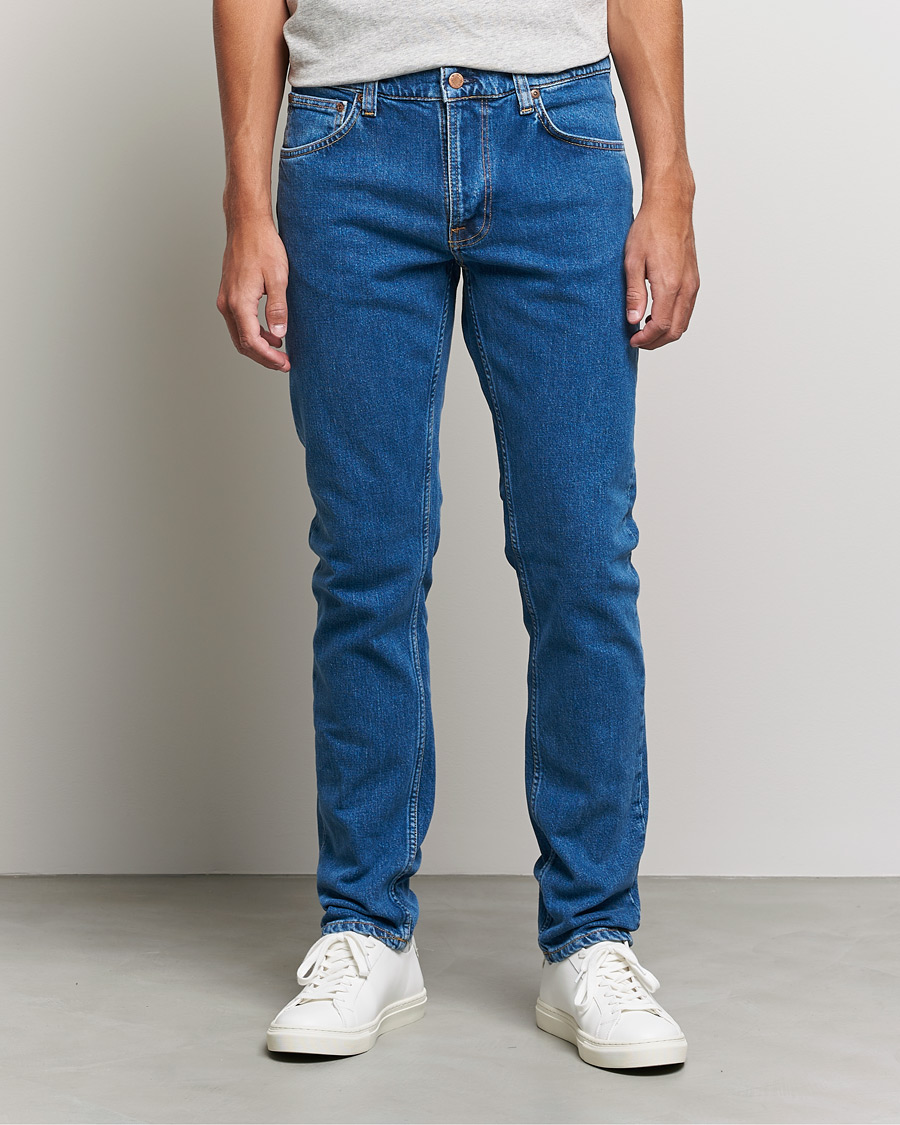 Hombres | Vaqueros | Nudie Jeans | Lean Dean Organic Jeans Plain Stone Blue