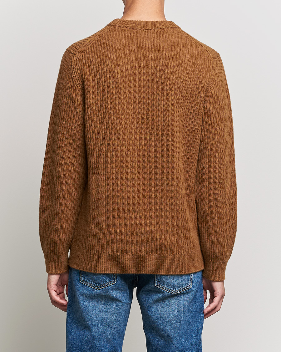 Hombres | Jerséis y prendas de punto | Nudie Jeans | August Wool Rib Knitted Sweater Oak