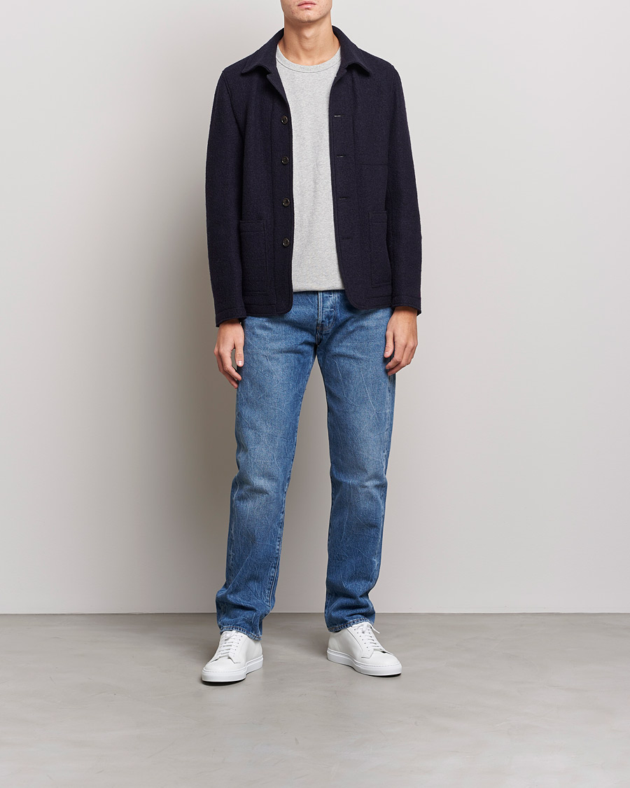 Hombres | Blazers | Tiger of Sweden | Gio Knitted Wool Blazer Light Ink