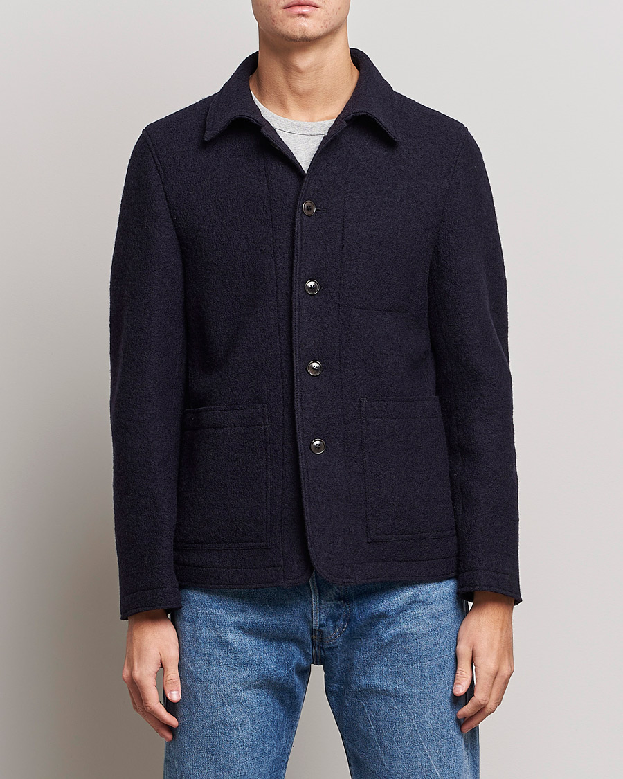 Hombres | Blazers | Tiger of Sweden | Gio Knitted Wool Blazer Light Ink
