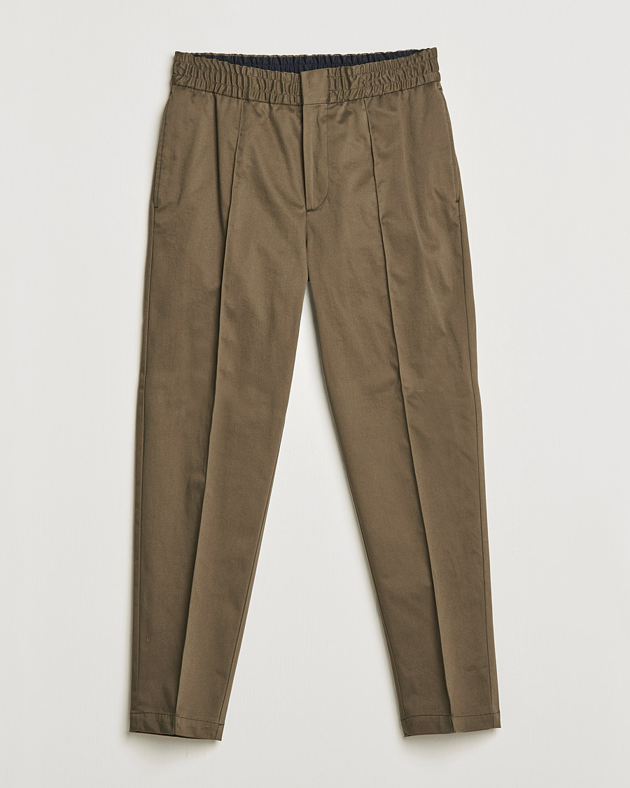 Hombres | Pantalones | Tiger of Sweden | Sosa Brushed Satin Trouser Olive Extreme