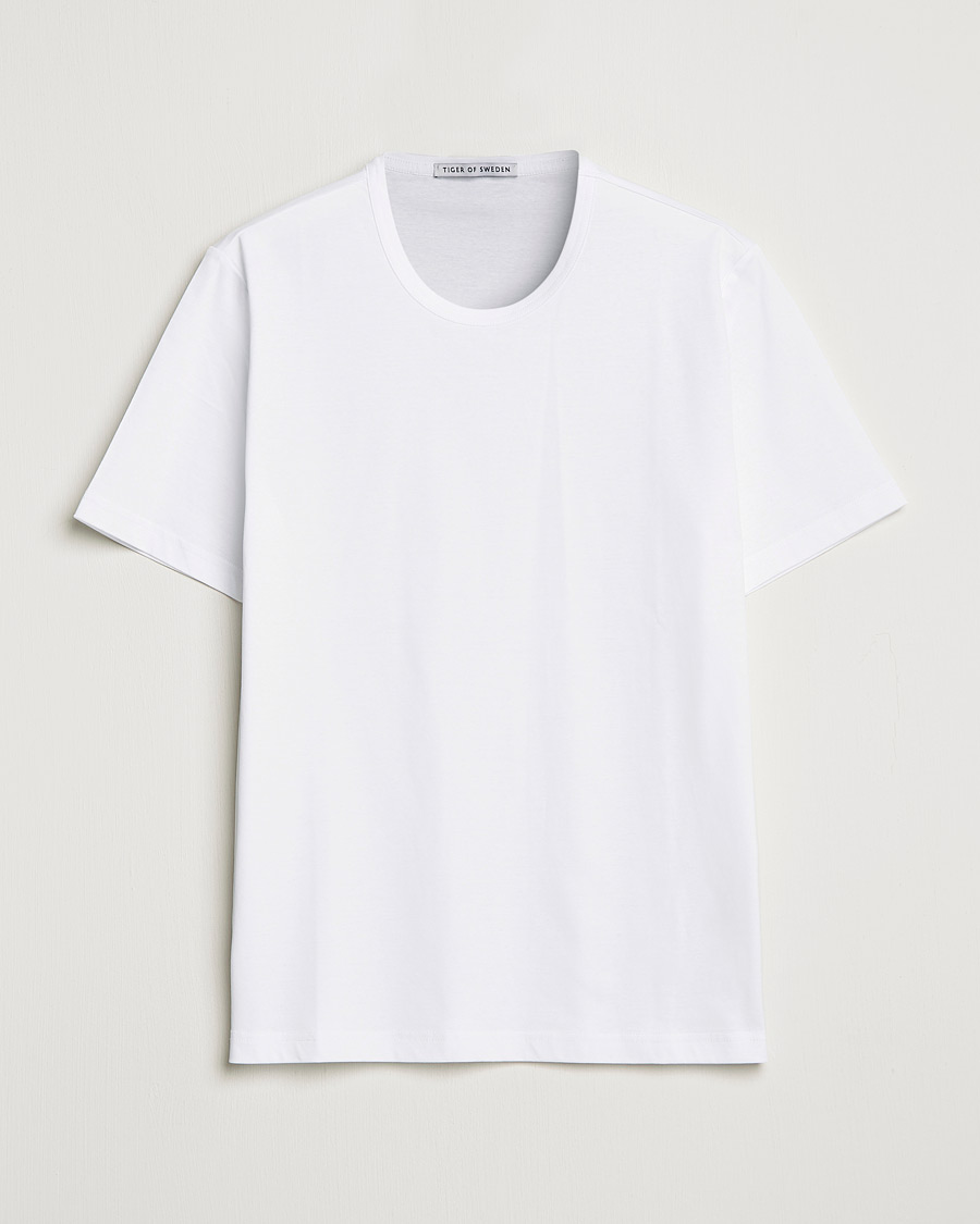 Hombres | Camisetas | Tiger of Sweden | Olaf Mercerized Cotton Tee Pure White