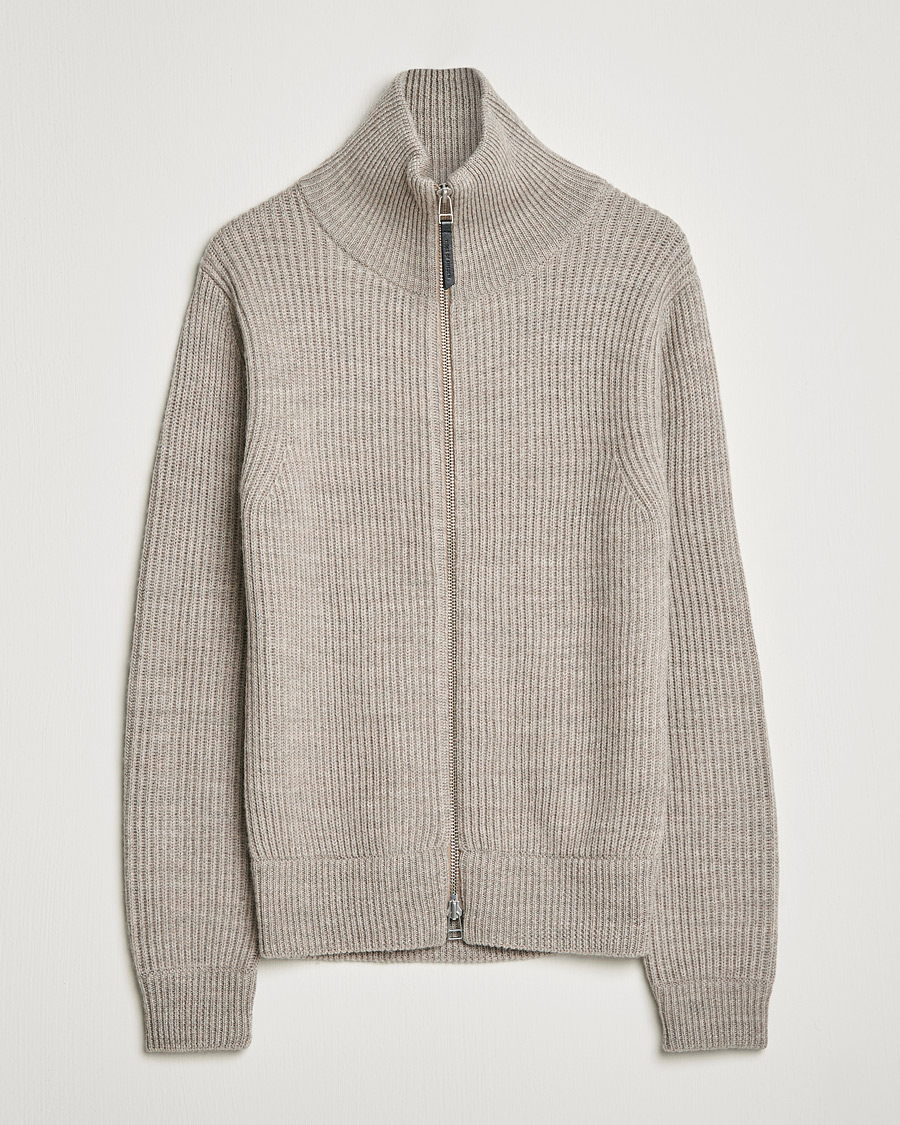 Hombres | Jerséis y prendas de punto | Tiger of Sweden | Nyman Wool Zip Cardigan Moon Stone