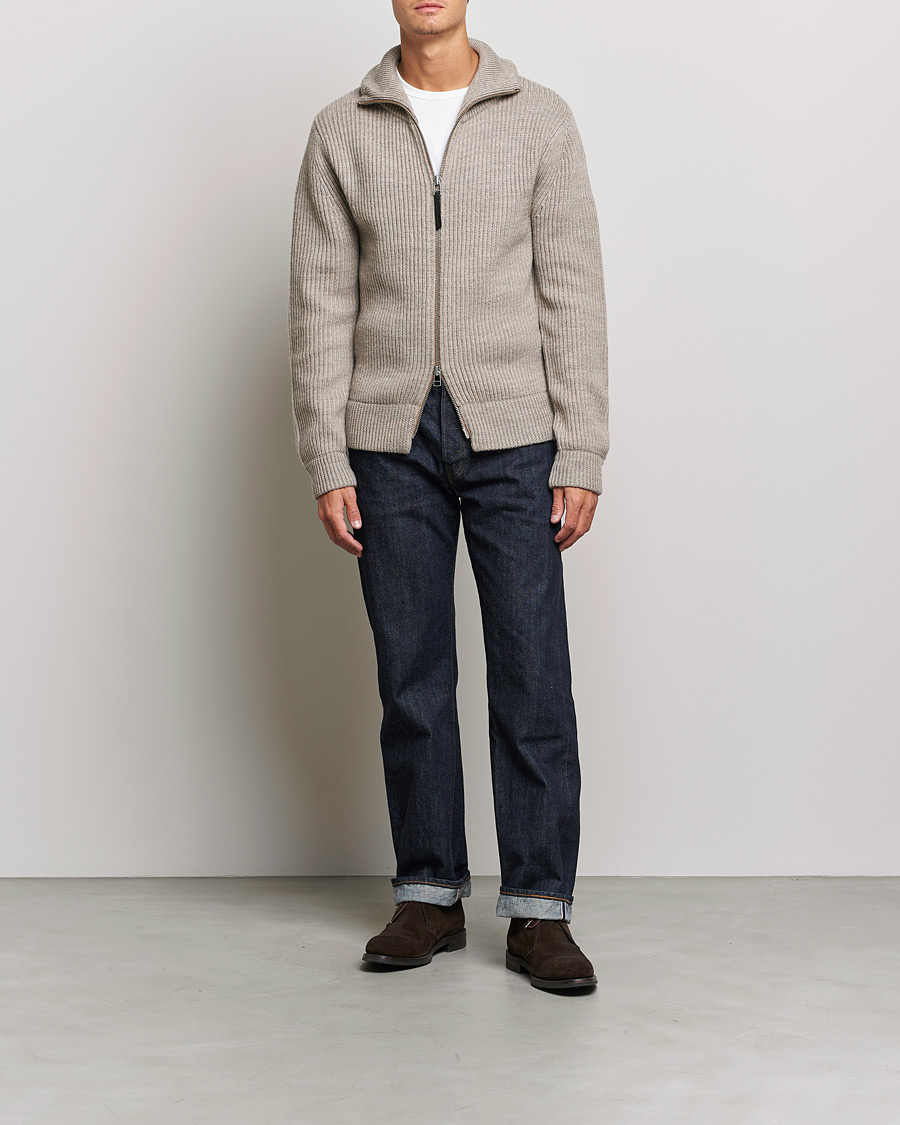 Hombres | Jerséis y prendas de punto | Tiger of Sweden | Nyman Wool Zip Cardigan Moon Stone