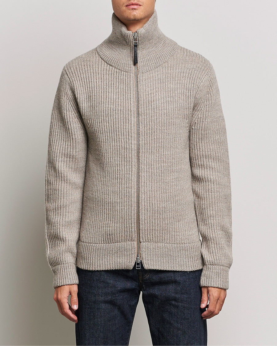 Hombres | Jerséis y prendas de punto | Tiger of Sweden | Nyman Wool Zip Cardigan Moon Stone