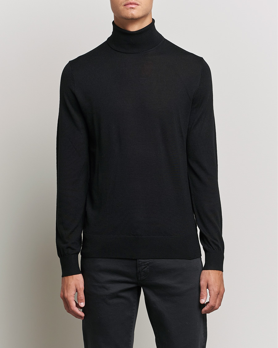 Hombres | Jerséis y prendas de punto | Tiger of Sweden | Neville Extra Fine Merino Polo Black