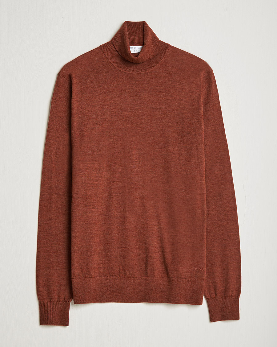 Hombres | Jerséis y prendas de punto | Tiger of Sweden | Neville Extra Fine Merino Polo Henna