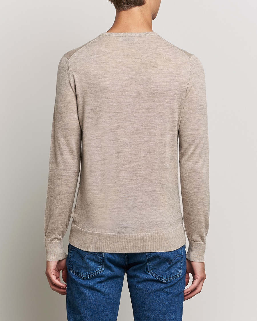 Hombres | Jerséis y prendas de punto | Tiger of Sweden | Nichols Extra Fine Merino Crew Neck Beige Melange