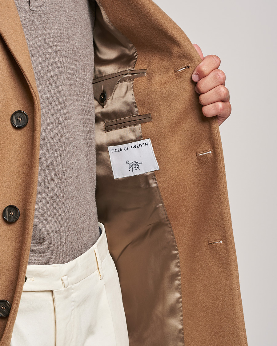 Hombres | Abrigos y chaquetas | Tiger of Sweden | Cempsey Wool Cashmere Coat Dark Honey