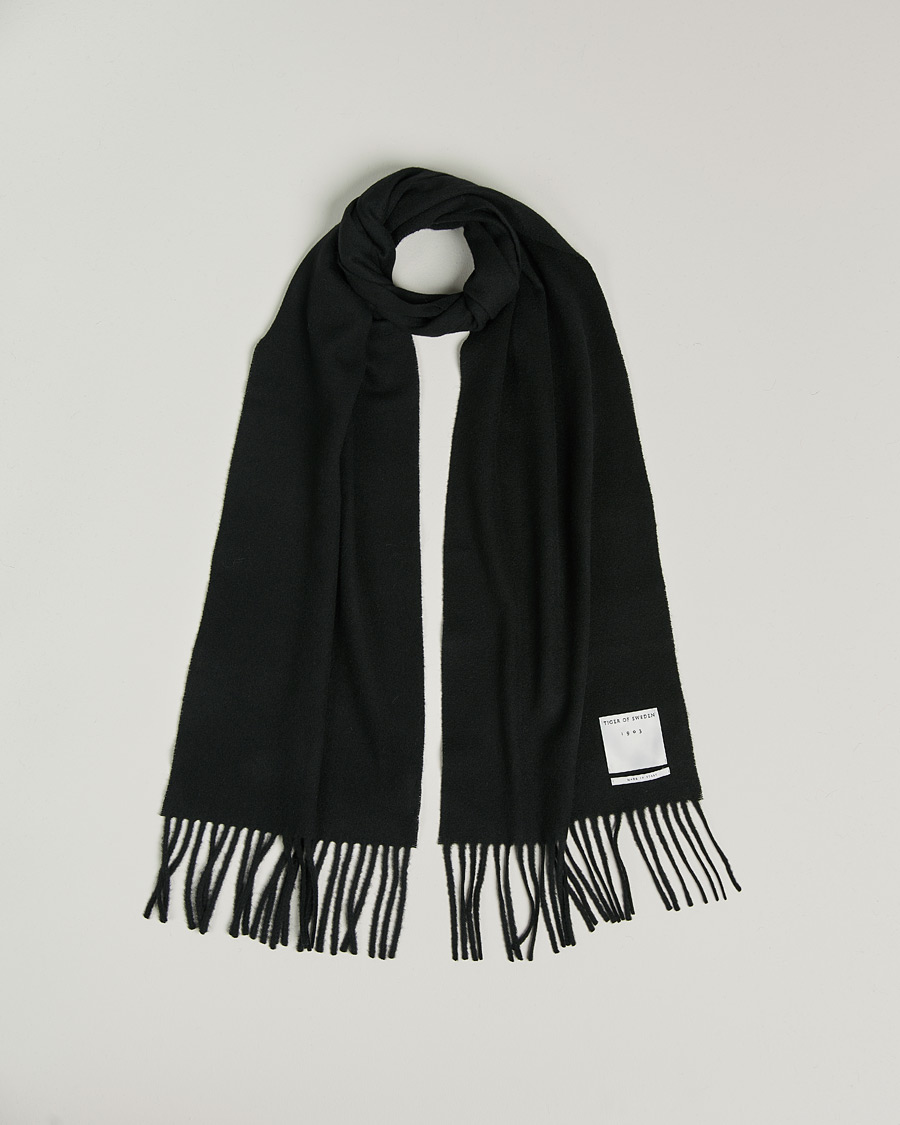 Hombres | Tiger of Sweden Sylan Wool Scarf Black | Tiger of Sweden | Sylan Wool Scarf Black