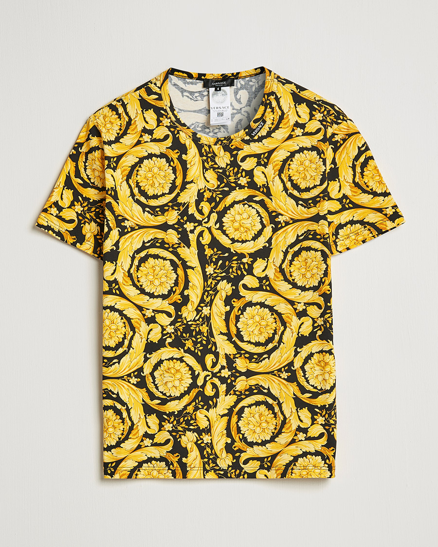 Hombres | Camisetas | Versace | Barocco Print Tee Black/Gold