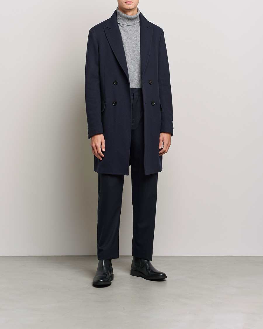 Hombres | Abrigos y chaquetas | Zegna | Double Breasted Cashmere Coat Navy