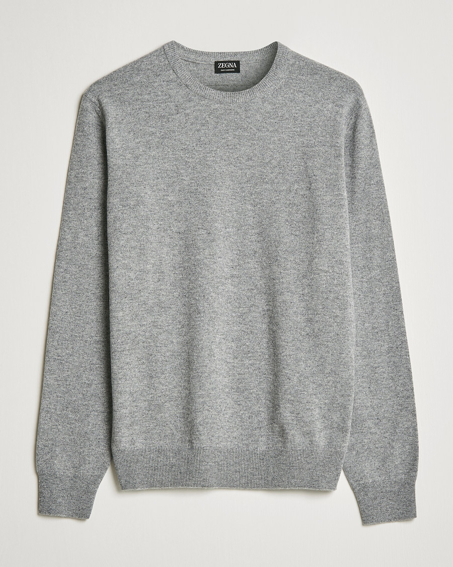 Hombres | Jerséis y prendas de punto | Zegna | Oasi Cashmere Crew Neck Grey Melange