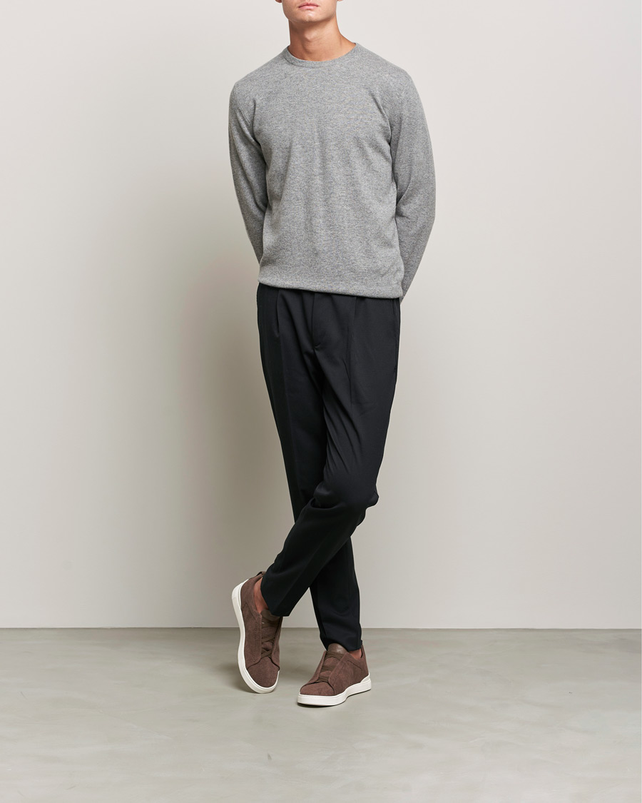 Hombres | Jerséis y prendas de punto | Zegna | Oasi Cashmere Crew Neck Grey Melange