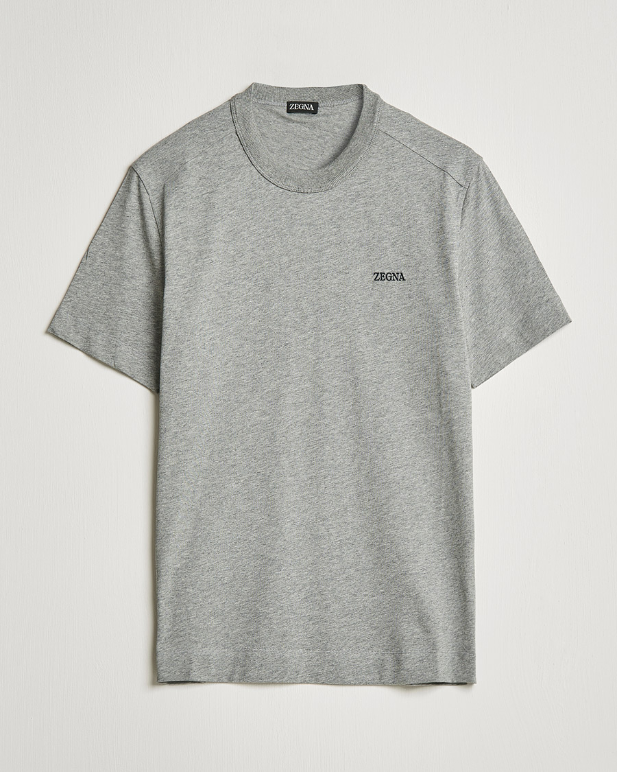 Hombres | Camisetas | Zegna | Premium Cotton T-Shirt Grey Melange