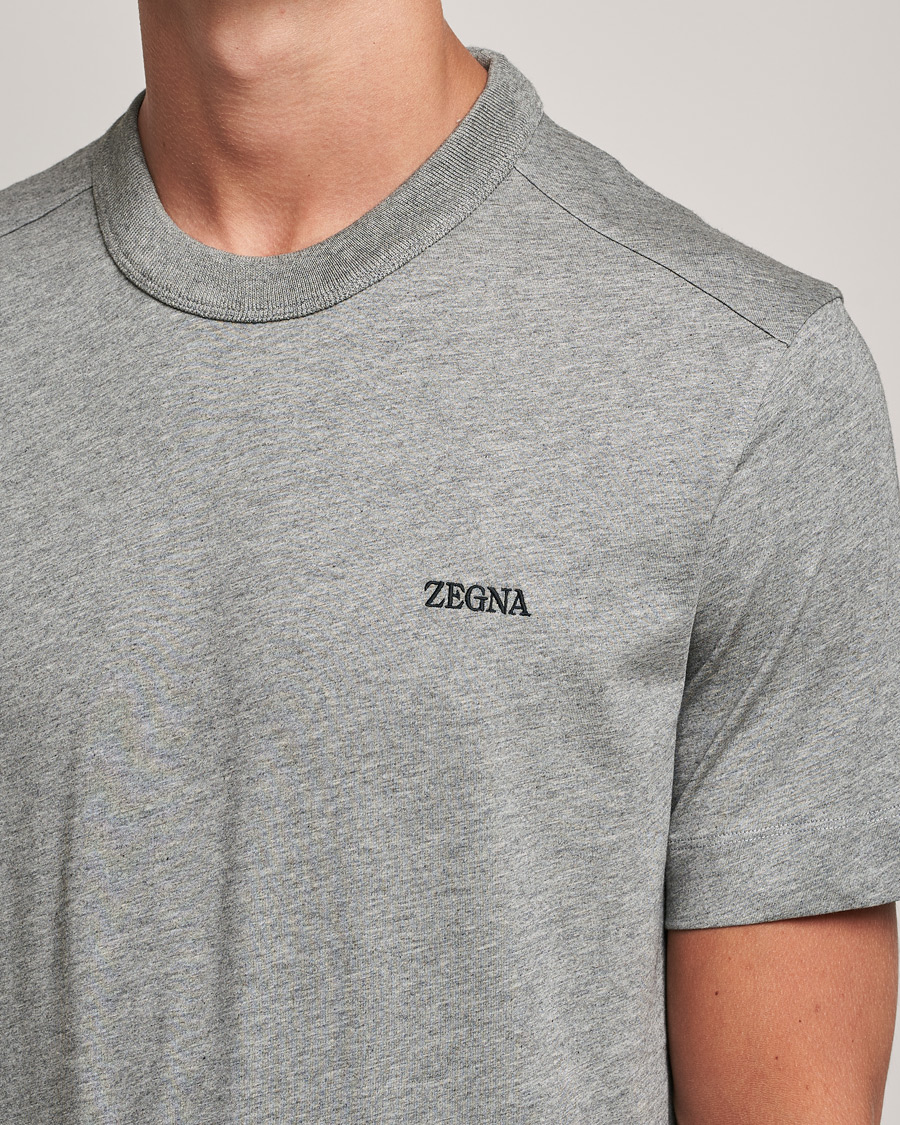Hombres | Camisetas | Zegna | Premium Cotton T-Shirt Grey Melange