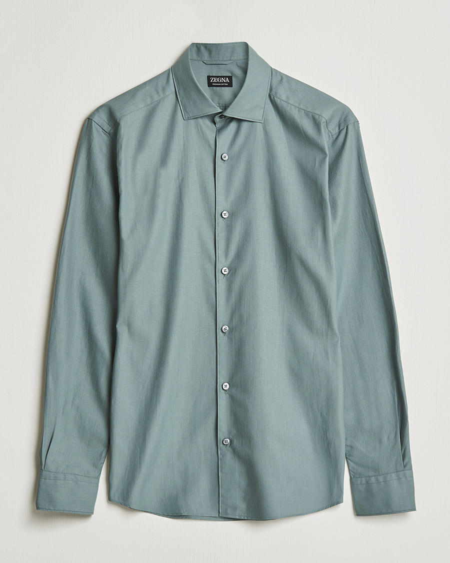 Hombres | Camisas | Zegna | Premium Cotton Shirt Teal