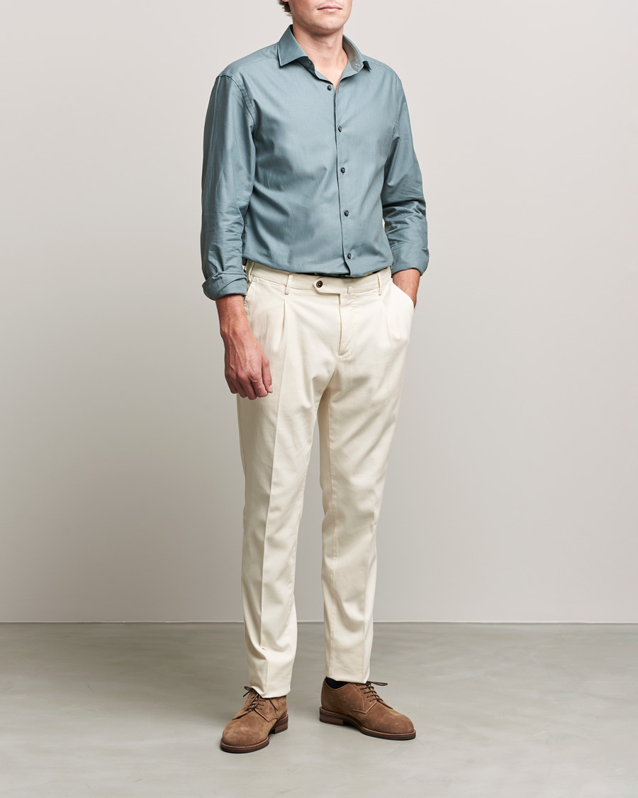 Hombres | Camisas | Zegna | Premium Cotton Shirt Teal