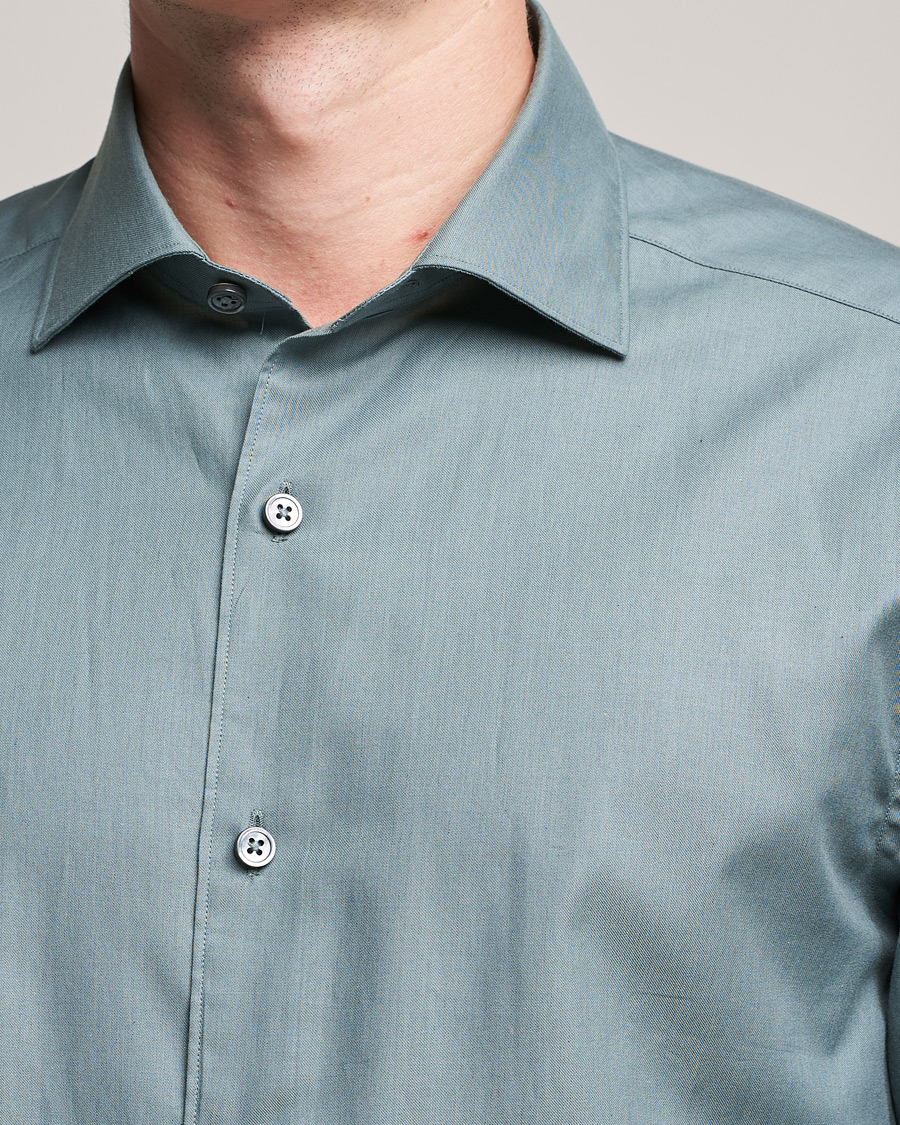 Hombres | Camisas | Zegna | Premium Cotton Shirt Teal