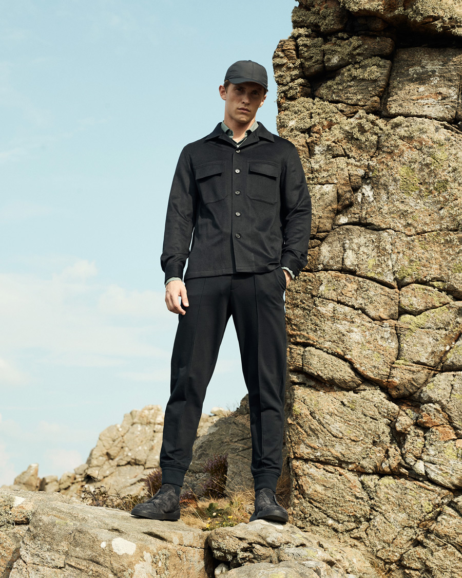 Hombres | Pantalones | Zegna | Cotton Stretch Joggers Navy