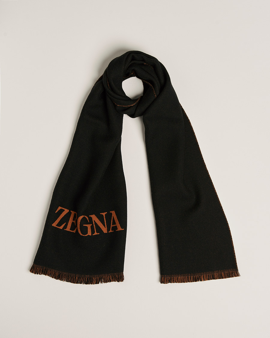 Hombres | Zegna Bicolor Wool Scarf Black | Zegna | Bicolor Wool Scarf Black