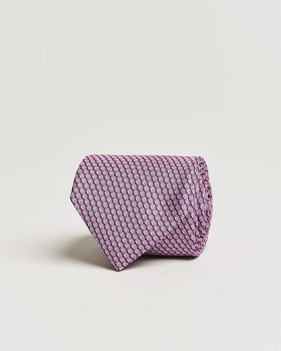 Hombres | Zegna Printed Silk Tie Pink | Zegna | Printed Silk Tie Pink