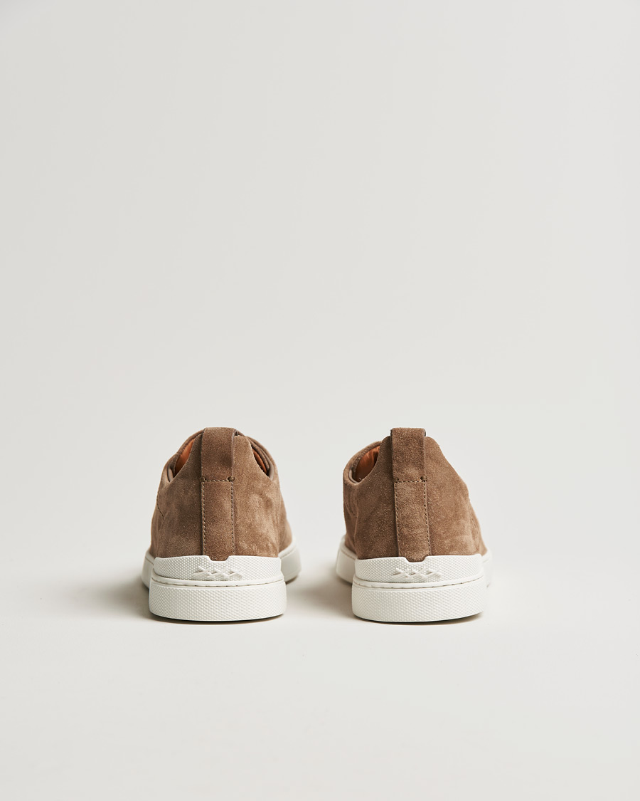 Hombres | Zegna Triple Stitch Sneakers Beige Suede | Zegna | Triple Stitch Sneakers Beige Suede