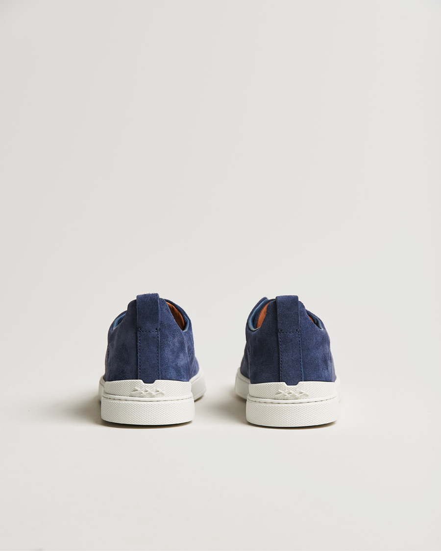 Hombres | Zegna Triple Stitch Sneaker Blue Suede | Zegna | Triple Stitch Sneaker Blue Suede