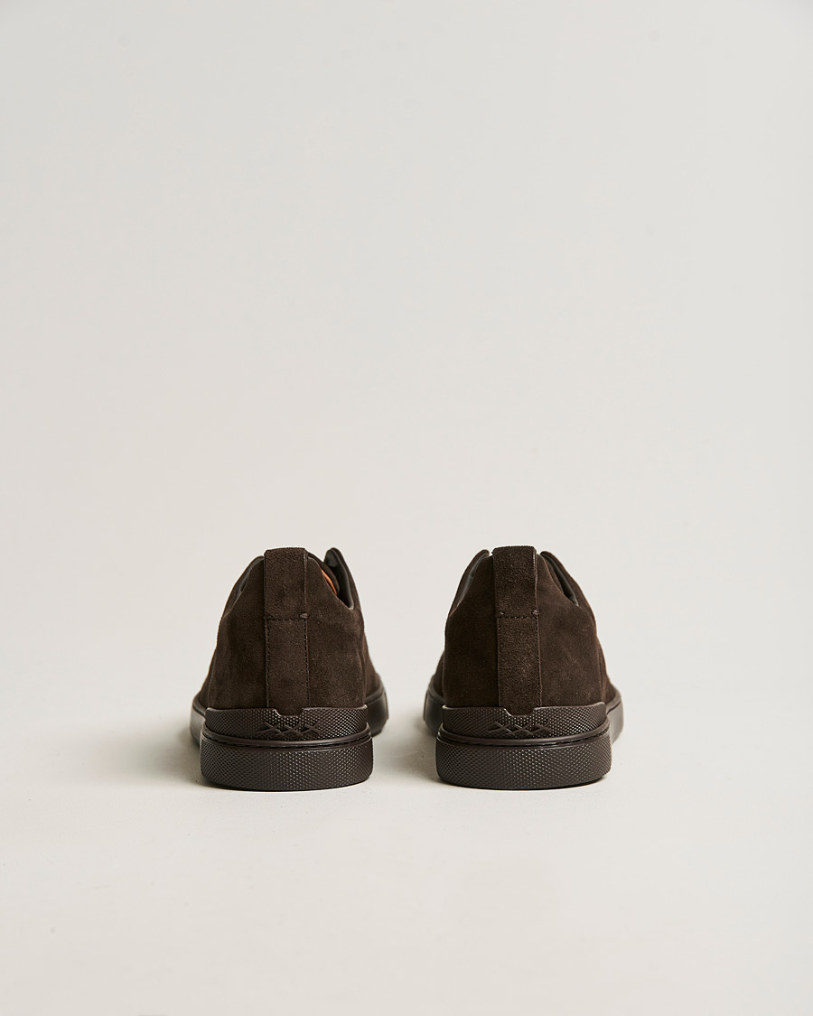 Hombres | Zegna Triple Stitch Sneakers Full Brown Suede | Zegna | Triple Stitch Sneakers Full Brown Suede