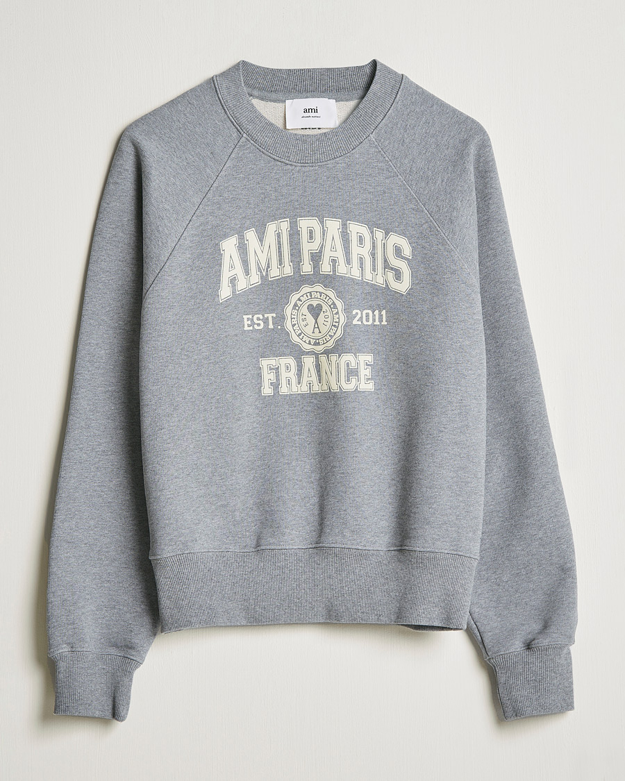Hombres | Jerséis y prendas de punto | AMI | Paris College Sweatshirt Heather Grey