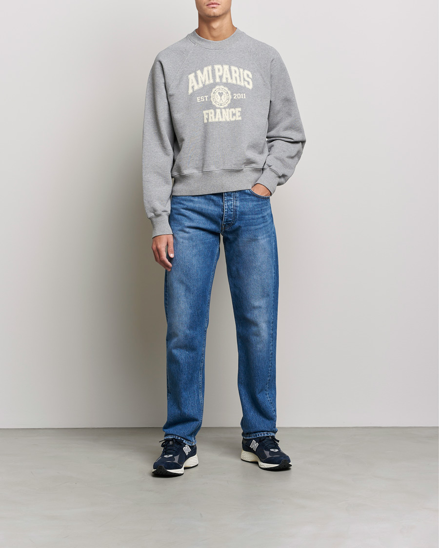 Hombres | Jerséis y prendas de punto | AMI | Paris College Sweatshirt Heather Grey