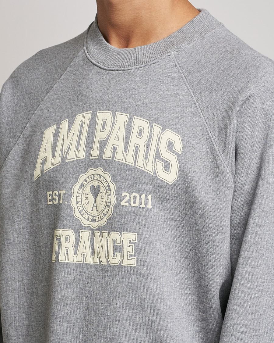 Hombres | Jerséis y prendas de punto | AMI | Paris College Sweatshirt Heather Grey