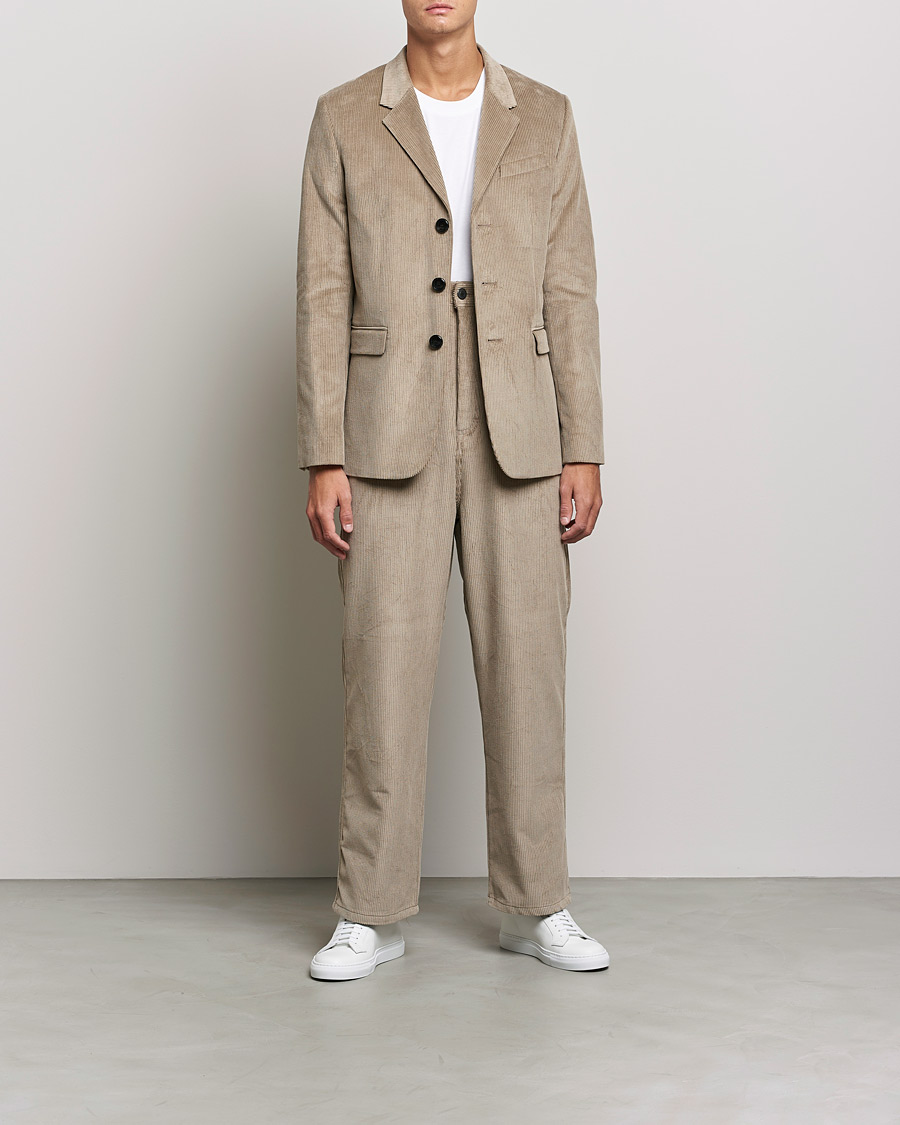 Hombres | Pantalones | AMI | Alex Corduroy Trousers Beige